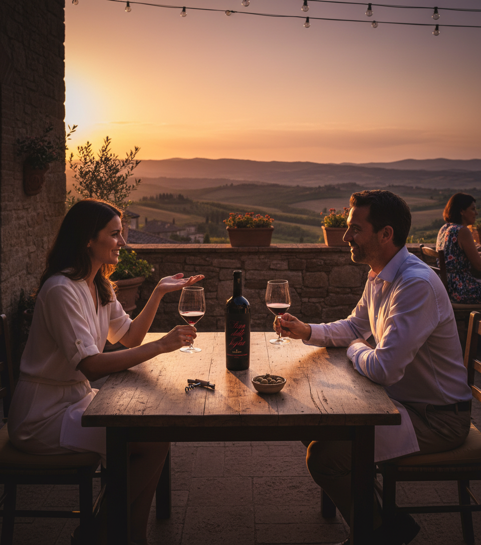 Antinori Brunello Pian delle Vigne DOCG - eine Flasche italienischer Rotwein Lifestyle Bild