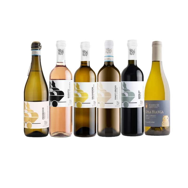 Weinpaket Sessantacampi Prosecco, Sessantacampi Rosato, Sessantacampi Sauvignon, Sessantacampi Pinot Grigio, Sessantacampi Merlot, Fosso Corno Cimabianca