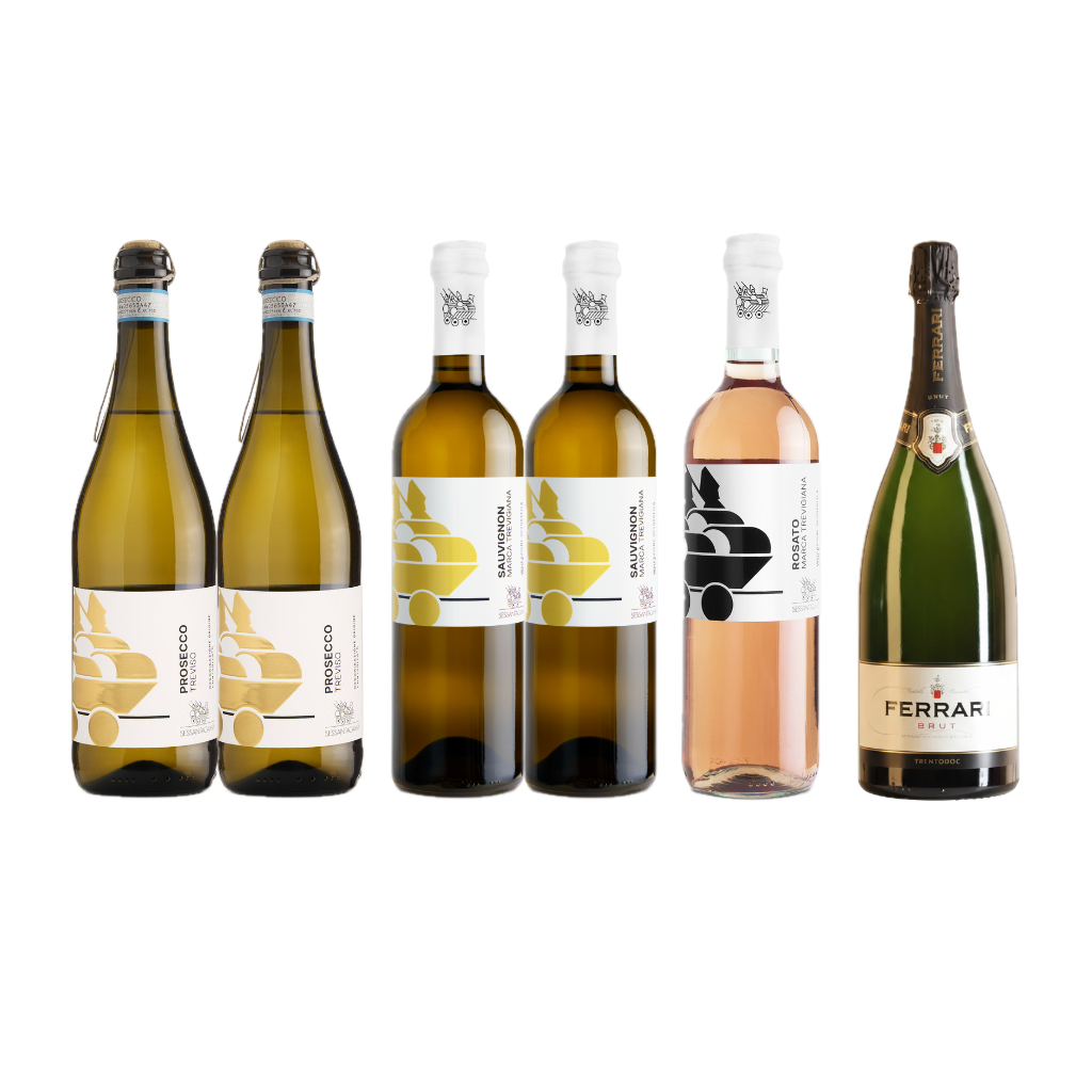 Weinpaket Weinpaket mit Sessantacampi Prosecco, Sessantacampi Sauvignon, Sessantacampi Rosato und Ferrari Trento Spumante Brut