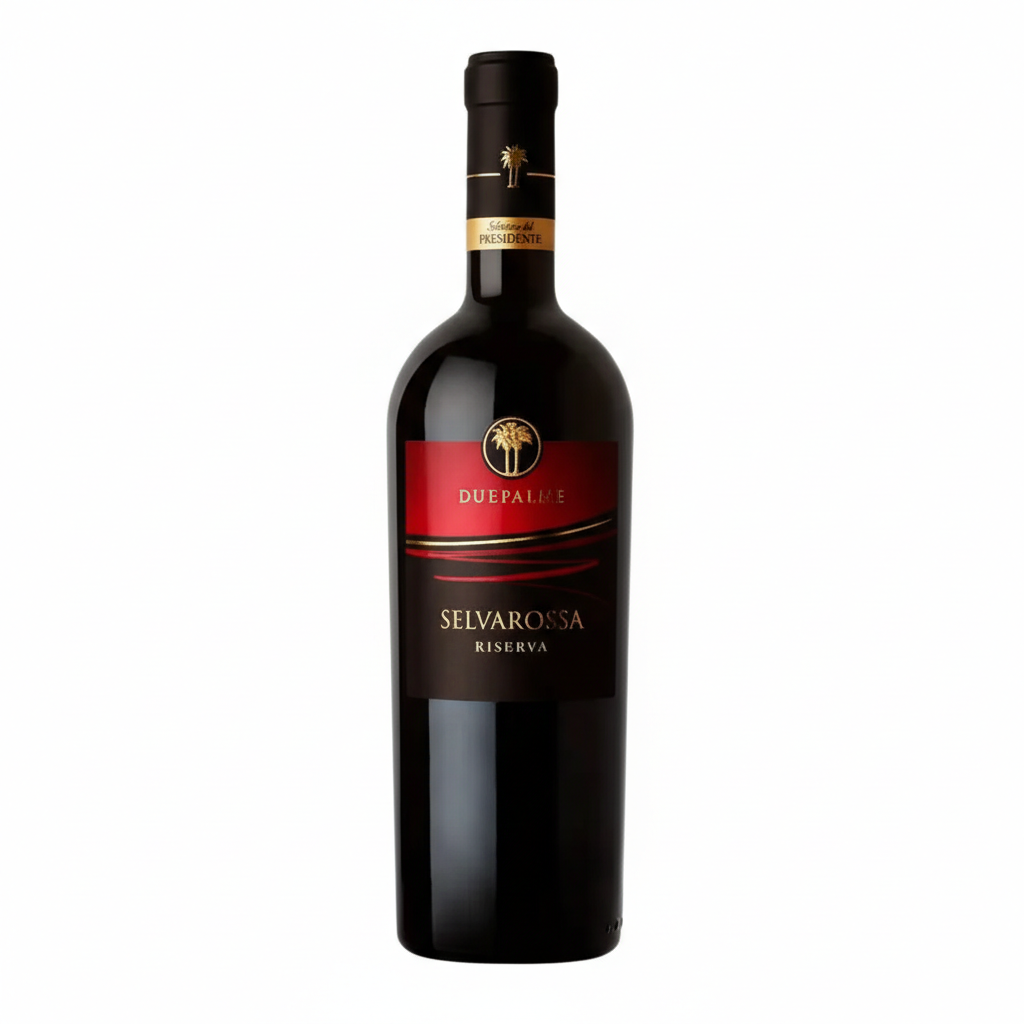 Due Palme Salice Salentino Riserva Selvarossa - eine Flasche italienischer Rotwein